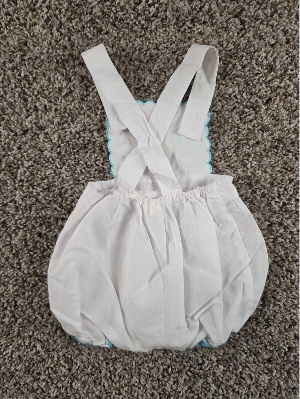Vintage Mayfair Baby Girls Sz 18M Bubble Romper White Embroidered Beach Theme